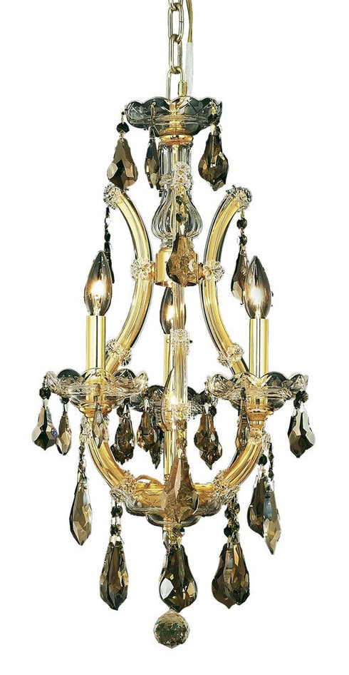 Elegant Lighting Maria Theresa 4 Light Chandelier Model: 2801D12C-GT/RC