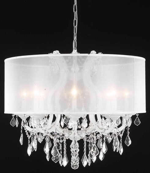 Elegant Lighting Maria Theresa Chandelier Model: 2800D26WH+SH-2R30S/SS