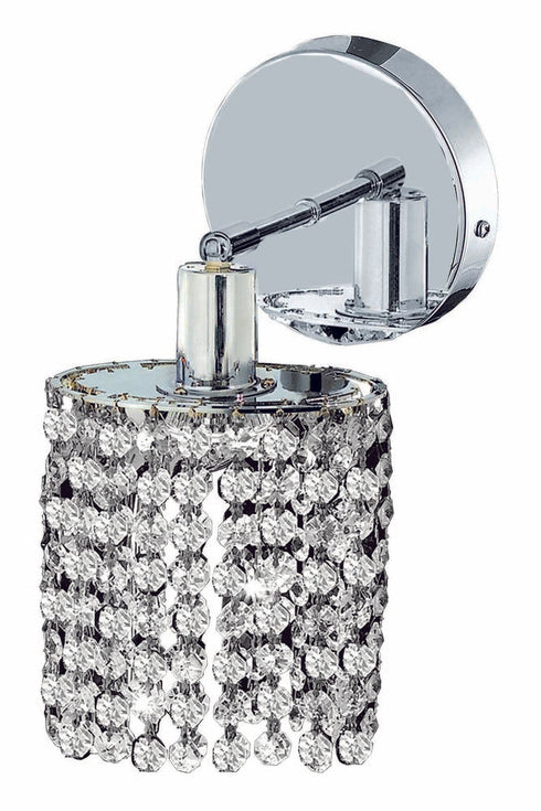Elegant Lighting Mini 1 Light Sconce Model: 1281W-R-R-CL/SS