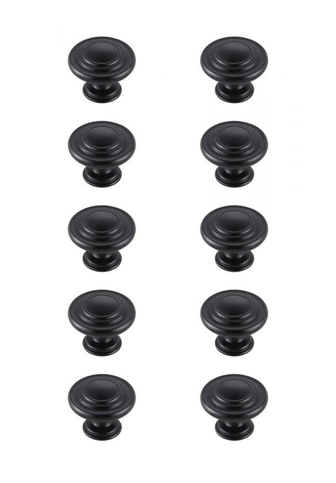Elegant Decor Minu 1.3 Inch Diameter Matte Black Mushroom Model: KB2006-MB-10PK
