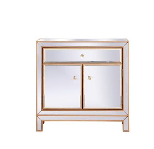 Elegant Decor Reflexion 29 Inch Mirrored Cabinet In White Model: MF71034WH