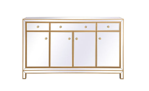Elegant Decor Reflexion 60 In. Mirrored Credenza In Gold Model: MF72060G