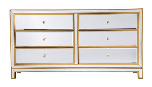Elegant Decor Reflexion Dresser 6 Drawers 60in. W X 18in. D X 32in. H Model: MF72036G