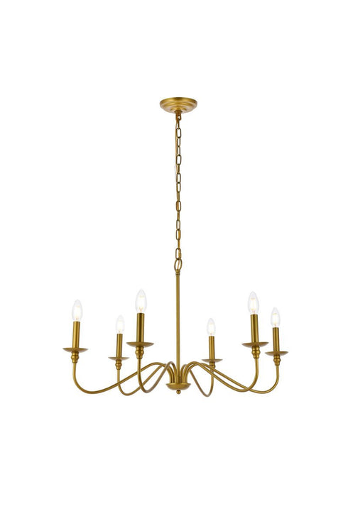 Living District Rohan 6 Light Chandelier Model: LD5056D30PN