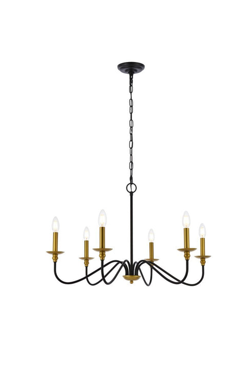 Living District Rohan 6 Light Chandelier Model: LD5056D30PN