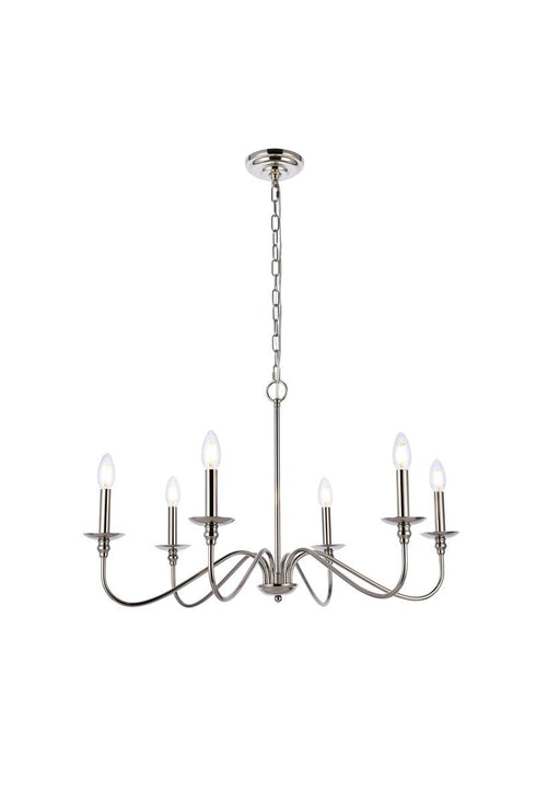 Living District Rohan 6 Light Chandelier Model: LD5056D30PN