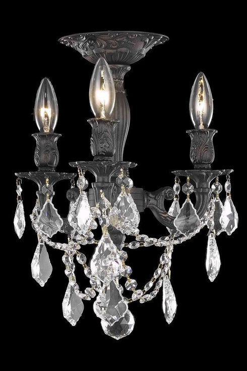 Elegant Lighting Rosalia 3 Light Flush Mount Model: 9203F13DB/SS