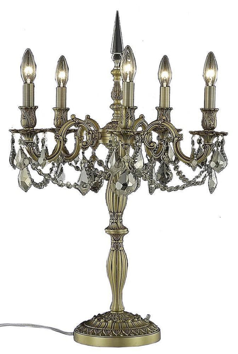 Elegant Lighting Rosalia 5 Light Table Lamp Model: 9205TL18DB+SH-1R24G/EC
