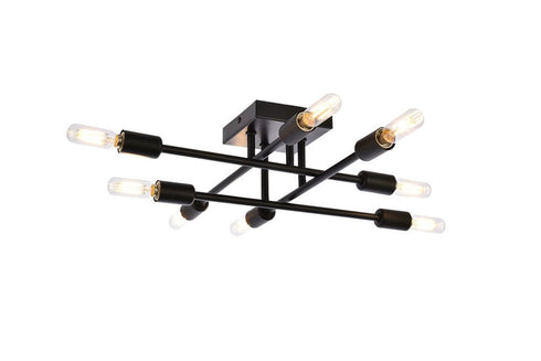 Living District Script 8 Light Flush Mount Model: LD2351BK