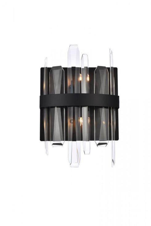 Elegant Lighting Serena 2 Light Sconce Model: 2200W8BK