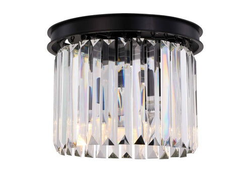 Elegant Lighting Sydney 3 Light Flush Mount Model: 1238F12MB-SS/RC