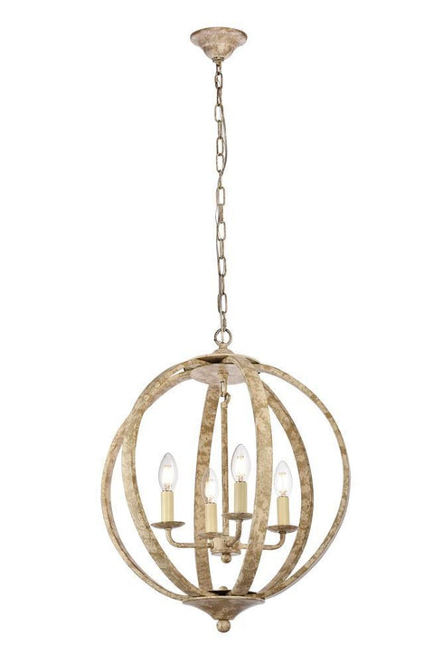 Elegant Lighting Tate 1 Light Pendant Model: LD6011D18WD