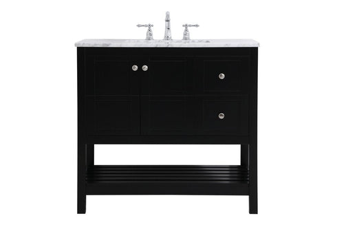 Elegant Lighting Thalen 36 Inch Single Bathroom Vanity In Black Model: VF16536BK