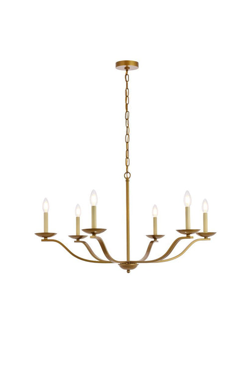 Living District Trey 6 Light Pendant Model: LD641D36BK