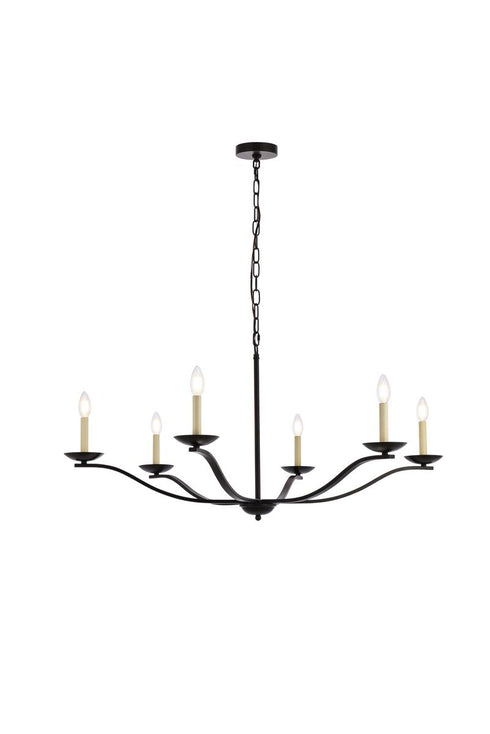 Living District Trey 6 Light Pendant Model: LD641D36BK