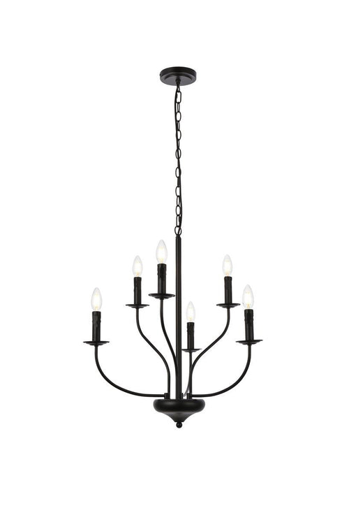 Living District Westley 6 Light Pendant Model: LD7046D24BK