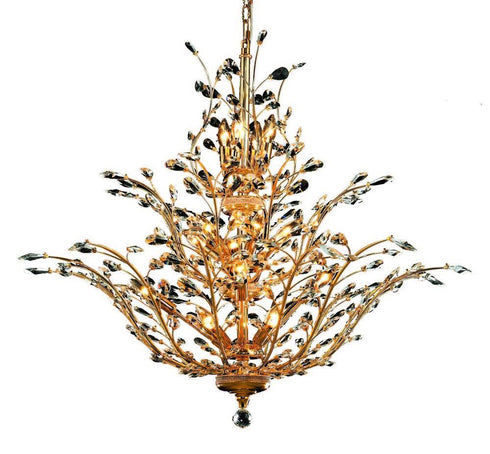 Elegant Lighting 18 Light Orchid 18 Light Dark Bronze Chandelier Clear Model: V2011G41DB/RC