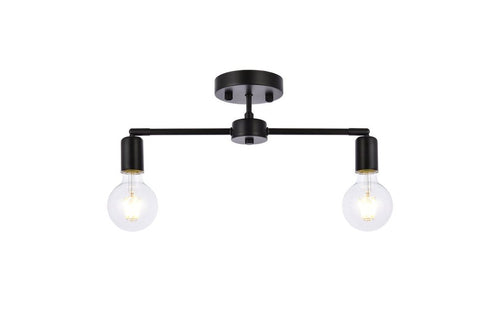 Living District Zane 2 Light Flush Mount Model: LD2348BK