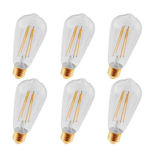 Elitco Lighting LED St18 Light Bulb 2200k 360° Cri80 Etl Model: ST18LED101-6PK