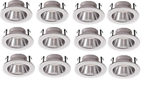 Elitco Lighting 4 Inch Matte Frosted White Baffle Trim With Socket Bracket, Fits Br20/r20/par20 12 Pack Model: R4-495MW-12PK