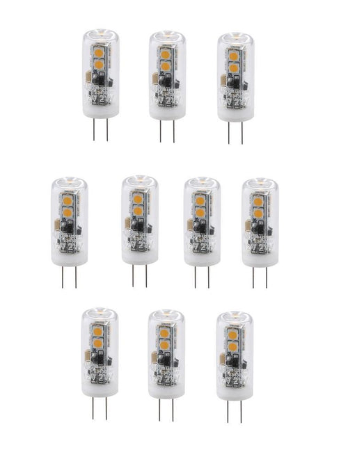 Elitco Lighting Housing LED G4 Light Bulb, 3000k, 330°, Cri80, Ul, 2w, 25 Watt Equivalent, 25000hrs, Lm150, Dimmable, 2 Years Wa Model: G4-2-30-10PK