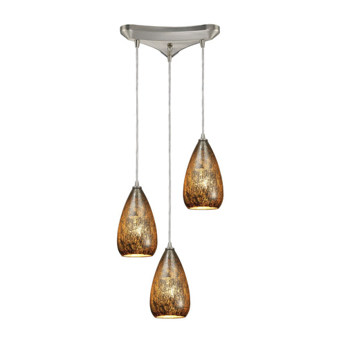 Elk 10254/3 Karma 3 Light Pendant In Satin Nickel