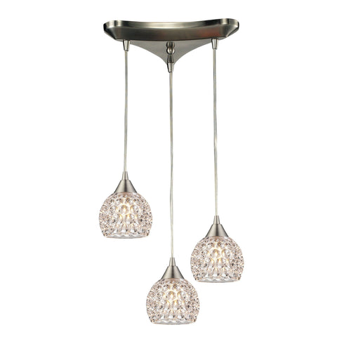 Elk 10341/3 Kersey 3 Light Pendant In Satin Nickel