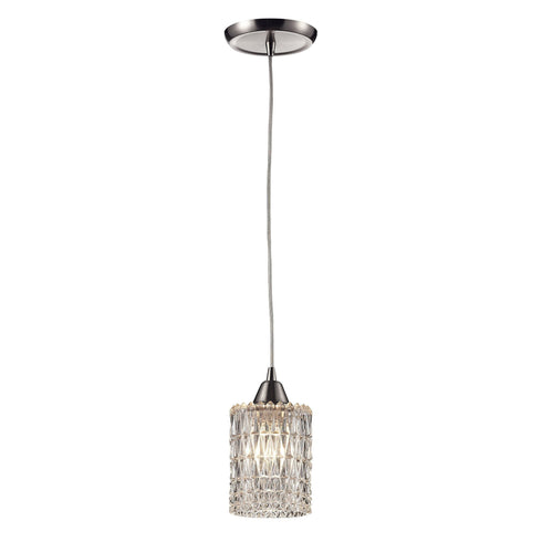 Elk 10343/1 Kersey 1 Light Pendant In Satin Nickel