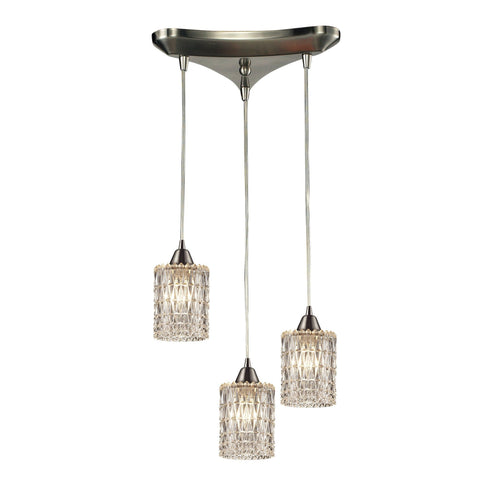 Elk 10343/3 Kersey 3 Light Pendant In Satin Nickel