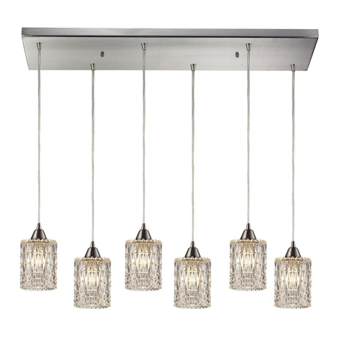 Elk 10343/6RC Kersey 6 Light Pendant In Satin Nickel