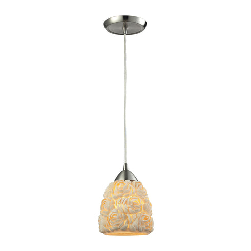 Elk Shells 1 Light Mini Pendant In Satin Nickel Model: 10414/1