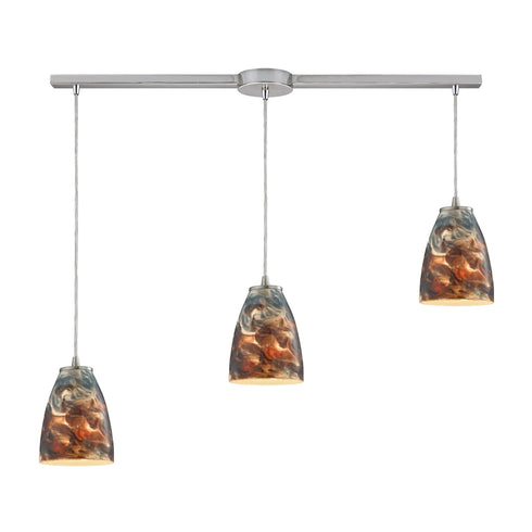 Elk 10460/3L-CS Abstractions 3 Light Pendant In Satin Nickel