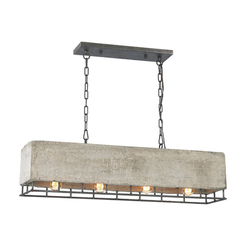 Elk 14323/4 Brocca 4 Light Chandelier In Silverdust Iron