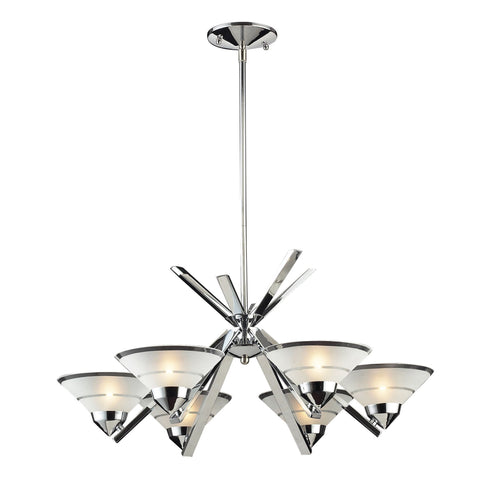 Elk 1475/6 Refraction 6 Light Chandelier In Polished Chrome