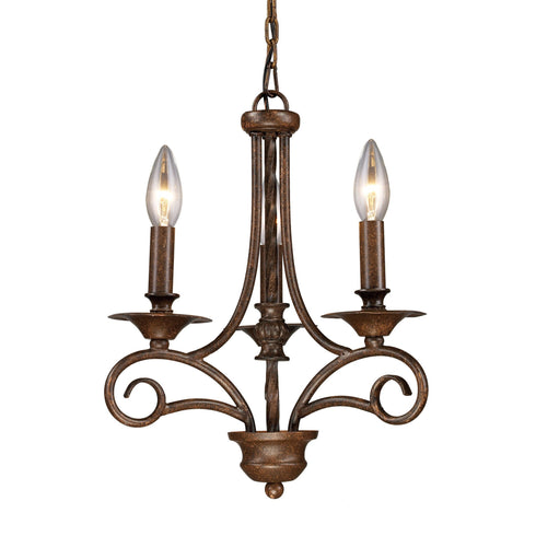 Elk 15041/3 Gloucester 3 Light Chandelier In Weathered Bronze