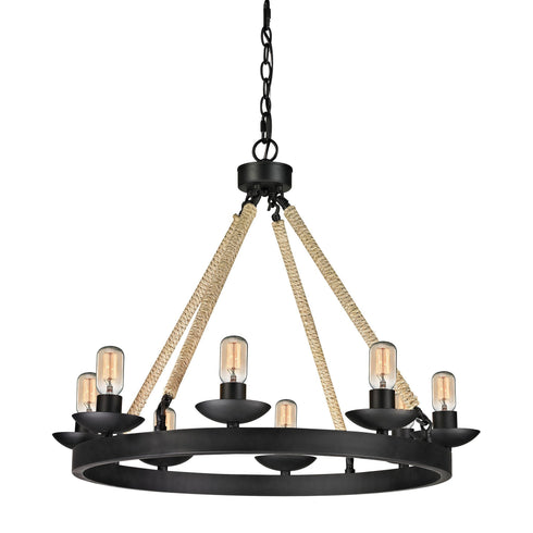 Elk Pearce 8 Light Chandelier In Matte Black Model: 15903/8