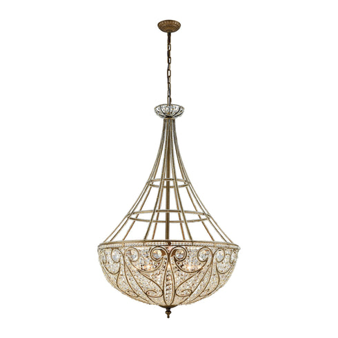 Elk 15967/10 Elizabethan 10 Light Pendant In Dark Bronze