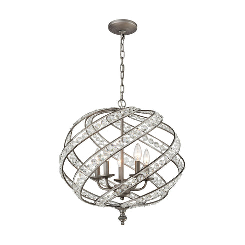 Elk 16253/5 Renaissance 5 Light Chandelier In Weathered Zinc