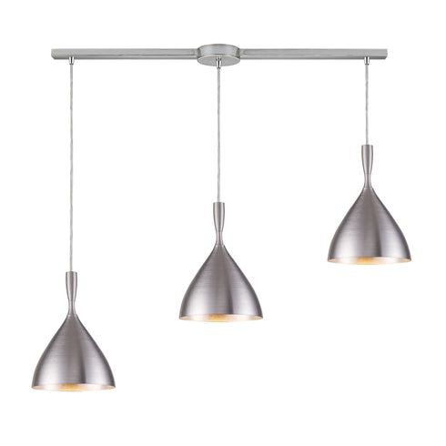 Elk 17042/3L-ALM Spun Aluminum 3 Light Pendant In Aluminum