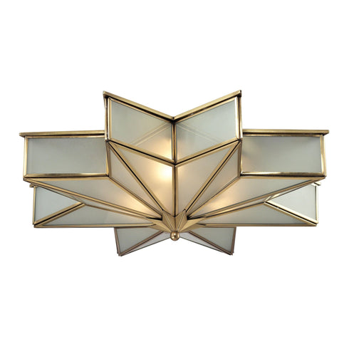 Elk 22011/3 Decostar 3 Light Flushmount In Brushed Brass
