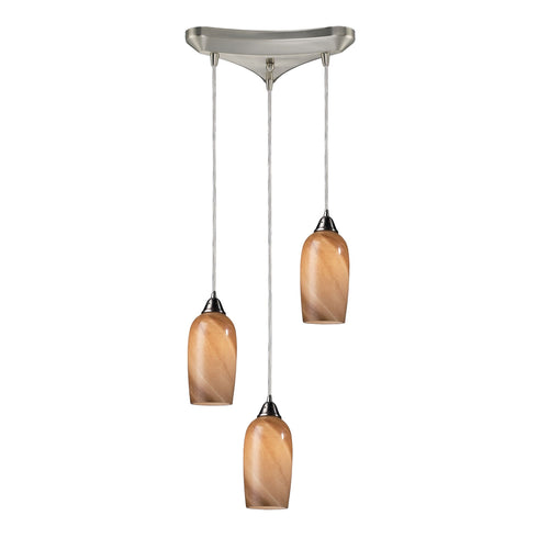Elk 31137/3 Sandstone 3 Light Pendant In Satin Nickel