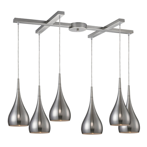 Elk 31341/6SN Lindsey 6 Light Pendant In Satin Nickel