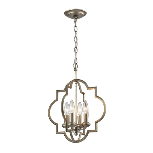 Elk 31802/4 Chandette 4 Light Pendant In Aged Silver