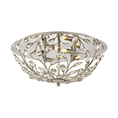 Elk 45261/4 Crystique 4 Light Flush In Polished Chrome