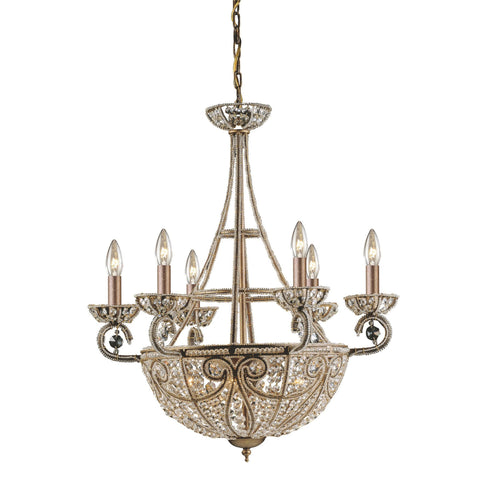 Elk 5967/6+4 Elizabethan 10 Light Chandelier In Dark Bronze