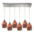 Elk Avalon 6 Light Rectangular Pendant Fixture In Model: 73031-6RC