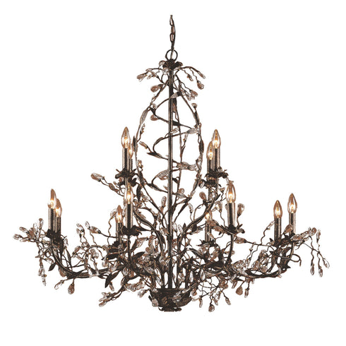 Elk 8055/8+4 Circeo 12 Light Chandelier In Deep Rust