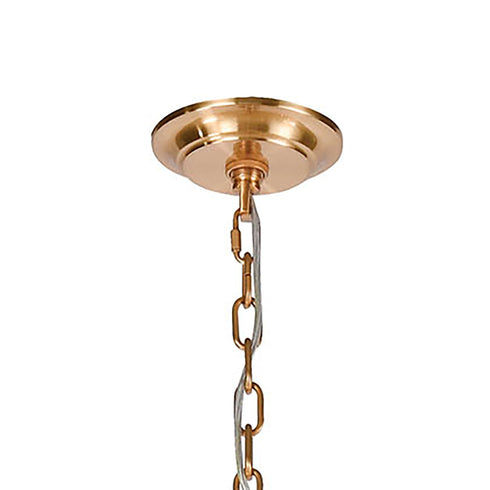 Elk Abaca 12 Light Chandelier In Satin Brass Model: 32417/12