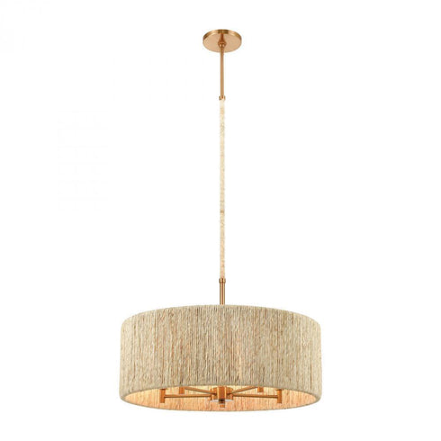 Elk Abaca 5 Light Chandlier In Satin Brass With Model: 32412/5
