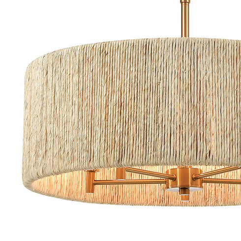 Elk Abaca 5 Light Chandlier In Satin Brass With Model: 32412/5
